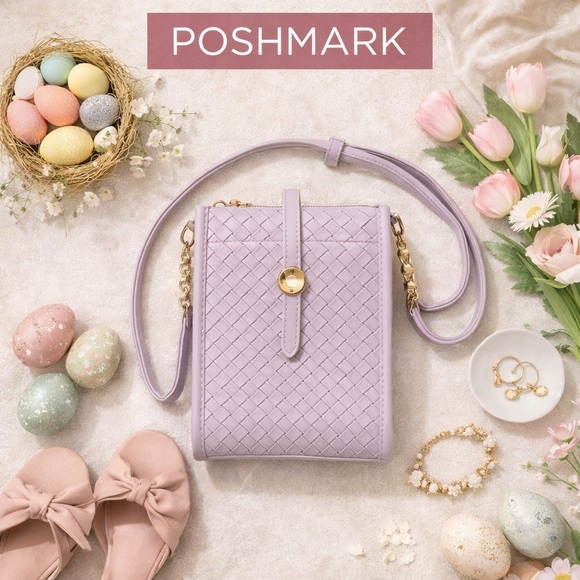 Filly Flair Handbags - Filly Flair Woven Vegan Leather Parker Crossbody•Lavender•Spring NWOT Easter